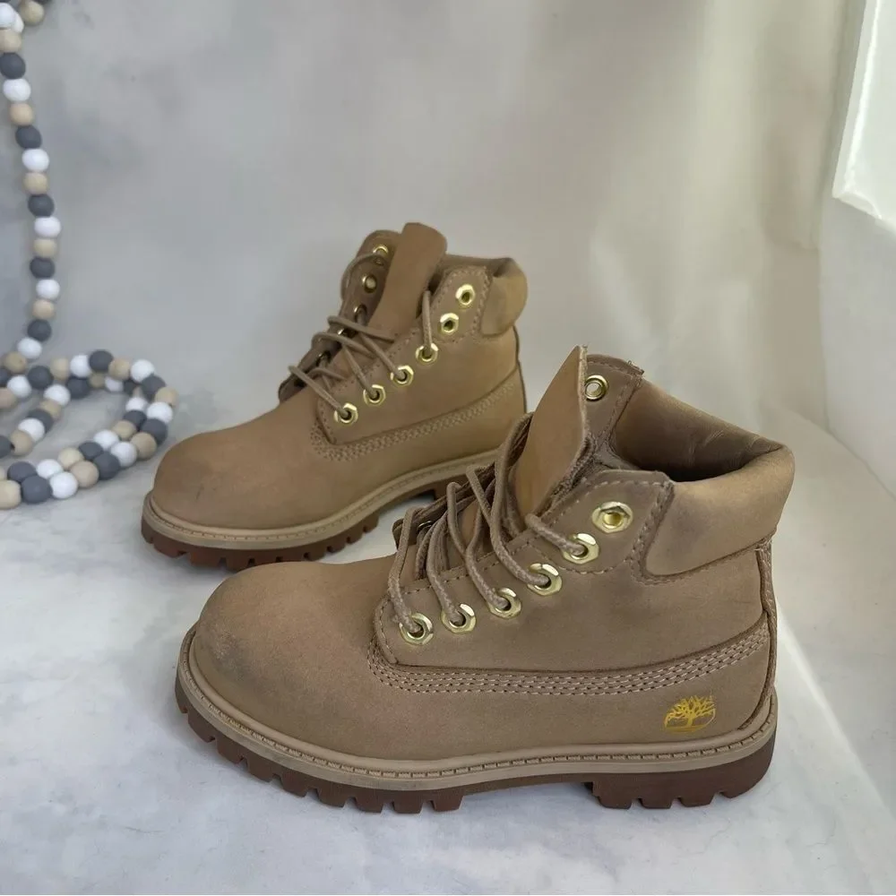 Timberland Tan Gold Boots Durable Comfort waterproof toddlers size 11T
